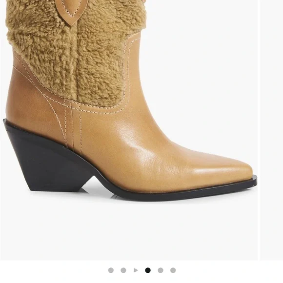 Free People Tan Shearling Heeled Boots 7 BNWT - Picture 4 of 5